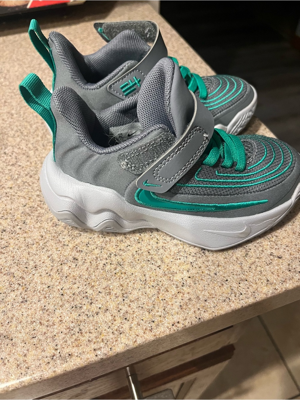 Nike Kids Grey with Teal Accent Sneakers